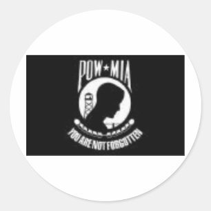 STICKER ROND DRAPEAU POW-MIA