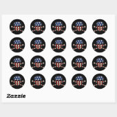 Sticker Rond Drapeau Punisher Skull Americana (Feuille)