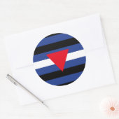 Sticker Rond Drapeau Queer Pride en cuir (Enveloppe)