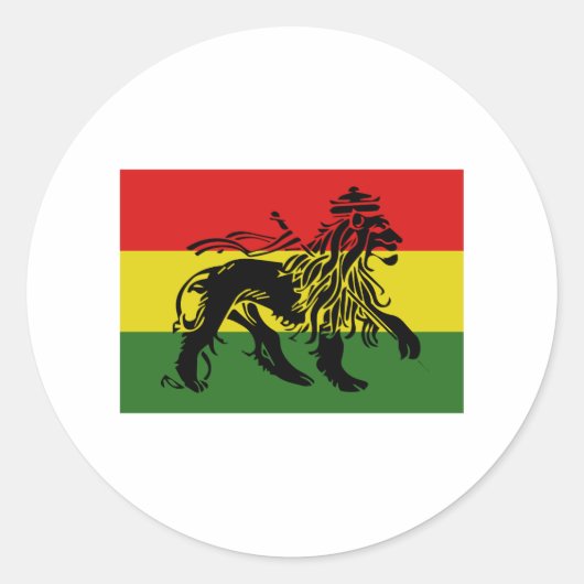 Sticker Rond Drapeau Rastafari (Devant)