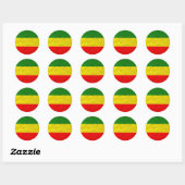 Sticker Rond Drapeau rastafarien (Feuille)