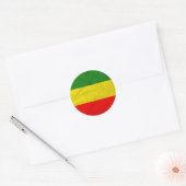 Sticker Rond Drapeau rastafarien (Enveloppe)