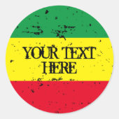 Sticker Rond Drapeau rastafarien Rasta couleurs reggae musique  (Devant)