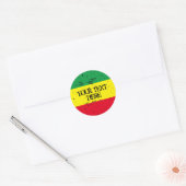 Sticker Rond Drapeau rastafarien Rasta couleurs reggae musique  (Enveloppe)