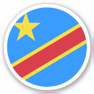 Sticker rond Drapeau République Démocratique du Co