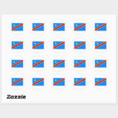 Sticker Rond Drapeau République démocratique du Congo (Feuille)