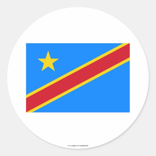 Sticker Rond Drapeau République démocratique du Congo (Devant)