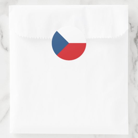 Sticker Rond Drapeau République tchèque (Sac)