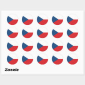 Sticker Rond Drapeau République tchèque (Feuille)
