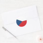 Sticker Rond Drapeau République tchèque (Enveloppe)