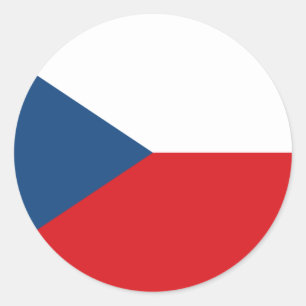 Sticker Rond Drapeau République tchèque CZ