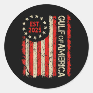 Sticker Rond Drapeau Rétro Américain 2025 Du Golfe Des Etats-Un