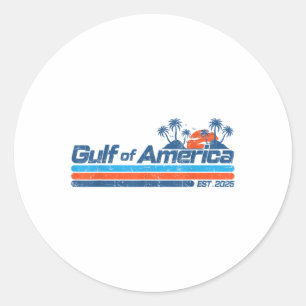 Sticker Rond Drapeau Rétro Gulf Of Usa America Est 2025 Gulf Me