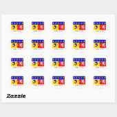 Sticker Rond Drapeau Rhône-Alpes de nom (Feuille)