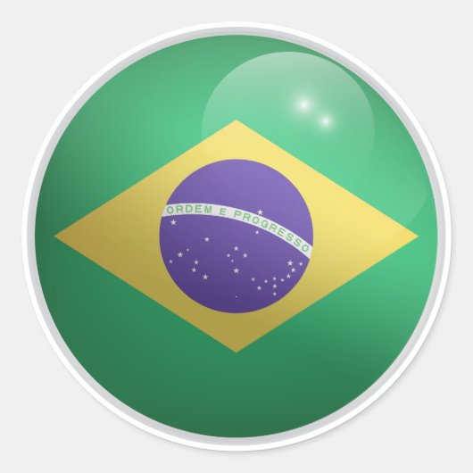 Sticker Rond Drapeau rond Brésil (Devant)