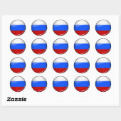 Sticker Rond Drapeau rond brillant de Russie (Feuille)