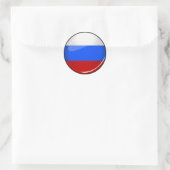 Sticker Rond Drapeau rond brillant de Russie (Sac)