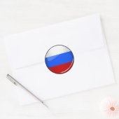 Sticker Rond Drapeau rond brillant de Russie (Enveloppe)