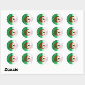 Sticker Rond Drapeau rond d'Algérie avec reflets chromés (Feuille)