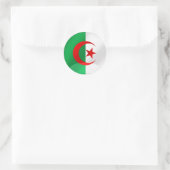 Sticker Rond Drapeau rond d'Algérie avec reflets chromés (Sac)