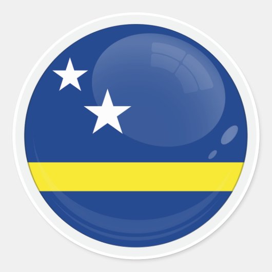 Sticker Rond Drapeau rond de Curaçao (Devant)
