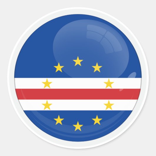 Sticker Rond Drapeau rond en forme d'icône du Cap-Vert (Devant)