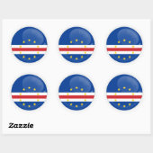 Sticker Rond Drapeau rond en forme d'icône du Cap-Vert (Feuille)