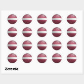 Sticker Rond Drapeau rond Lettonie (Feuille)