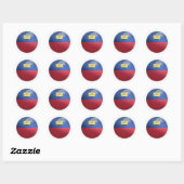 Sticker Rond Drapeau rond Liechtenstein (Feuille)