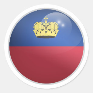 Sticker Rond Drapeau rond Liechtenstein