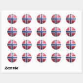 Sticker Rond Drapeau rond norvégien (Feuille)