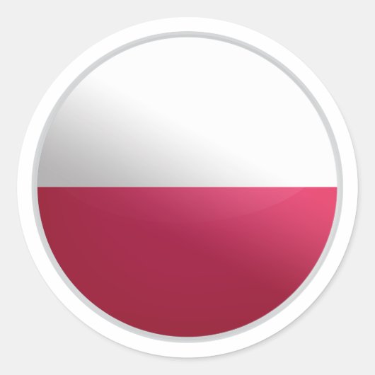 Sticker Rond Drapeau rond Pologne (Devant)