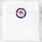 Sticker Rond Drapeau Roo Australie Kangaroo Oz Aussie (Sac)
