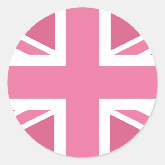 Sticker Rond Drapeau rose classique Union Jack britannique (UK) (Devant)