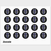 Sticker Rond Drapeau Rose Et Crâne (Feuille)