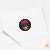 Sticker Rond Drapeau Rose Et Crâne (Enveloppe)