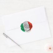 Sticker Rond Drapeau Rose italien blanc (Enveloppe)