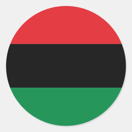 Sticker Rond Drapeau rouge noir et vert (Devant)