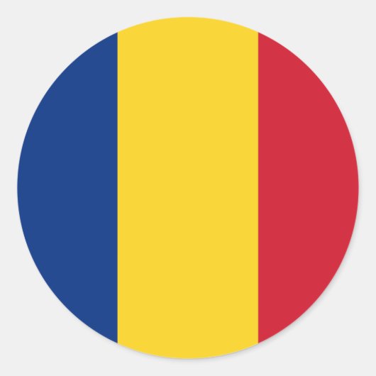 Sticker Rond Drapeau roumain (Devant)