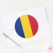 Sticker Rond Drapeau roumain, Drapeau roumain (Enveloppe)
