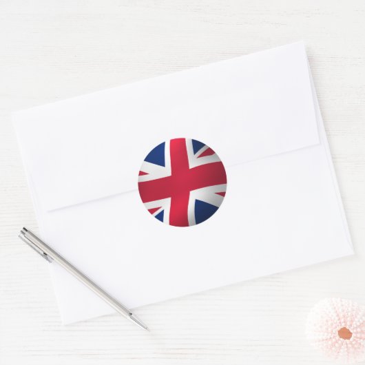 STICKER ROND DRAPEAU ROYAL ANGLETERRE (Enveloppe)
