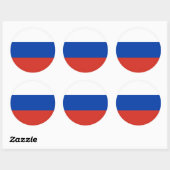 Sticker Rond Drapeau russe, Drapeau de la Russie (Feuille)