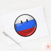 Sticker Rond Drapeau russe souriant (Enveloppe)