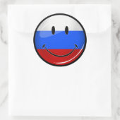 Sticker Rond Drapeau russe souriant (Sac)