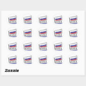 Sticker Rond Drapeau Russie Pride X (Feuille)