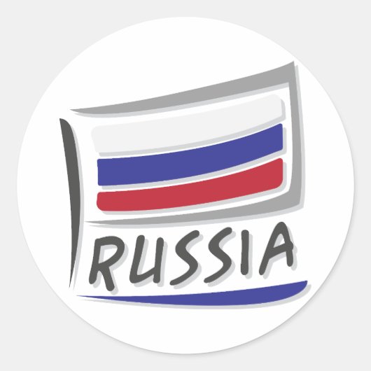 Sticker Rond Drapeau Russie Pride X (Devant)