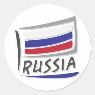 Sticker Rond Drapeau Russie Pride X