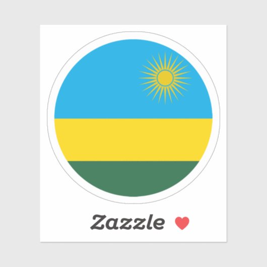Sticker rond Drapeau Rwanda (Feuille)