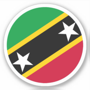 Sticker rond Drapeau Saint-Kitts-et-Nevis