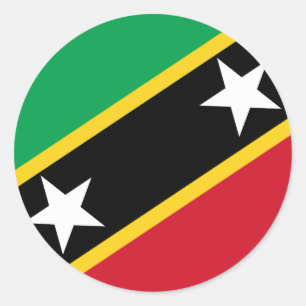 Sticker Rond Drapeau Saint-Kitts-et-Nevis